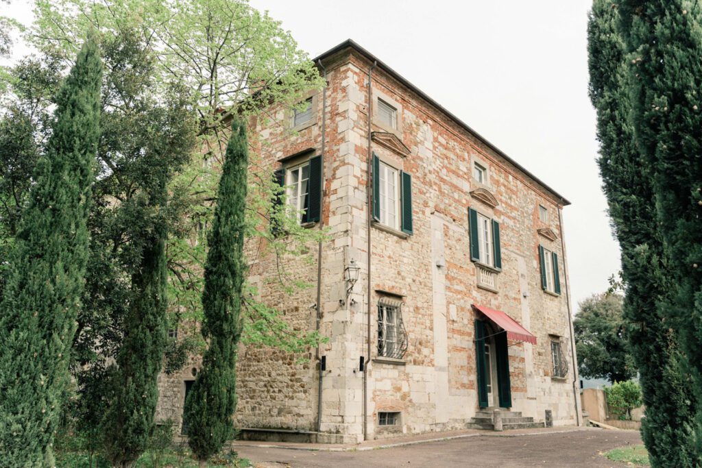 The magnificent facade of the Tuscany castle, Il Castellaccio of Filettole.
